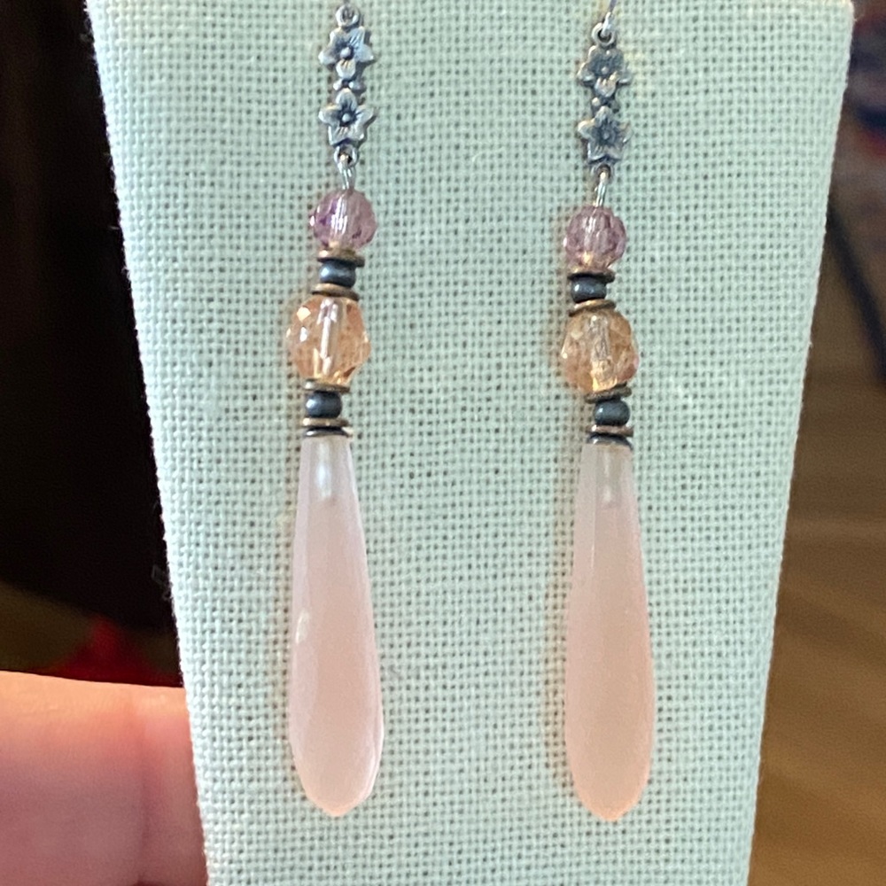 Victorian chandelier glass earrings-
